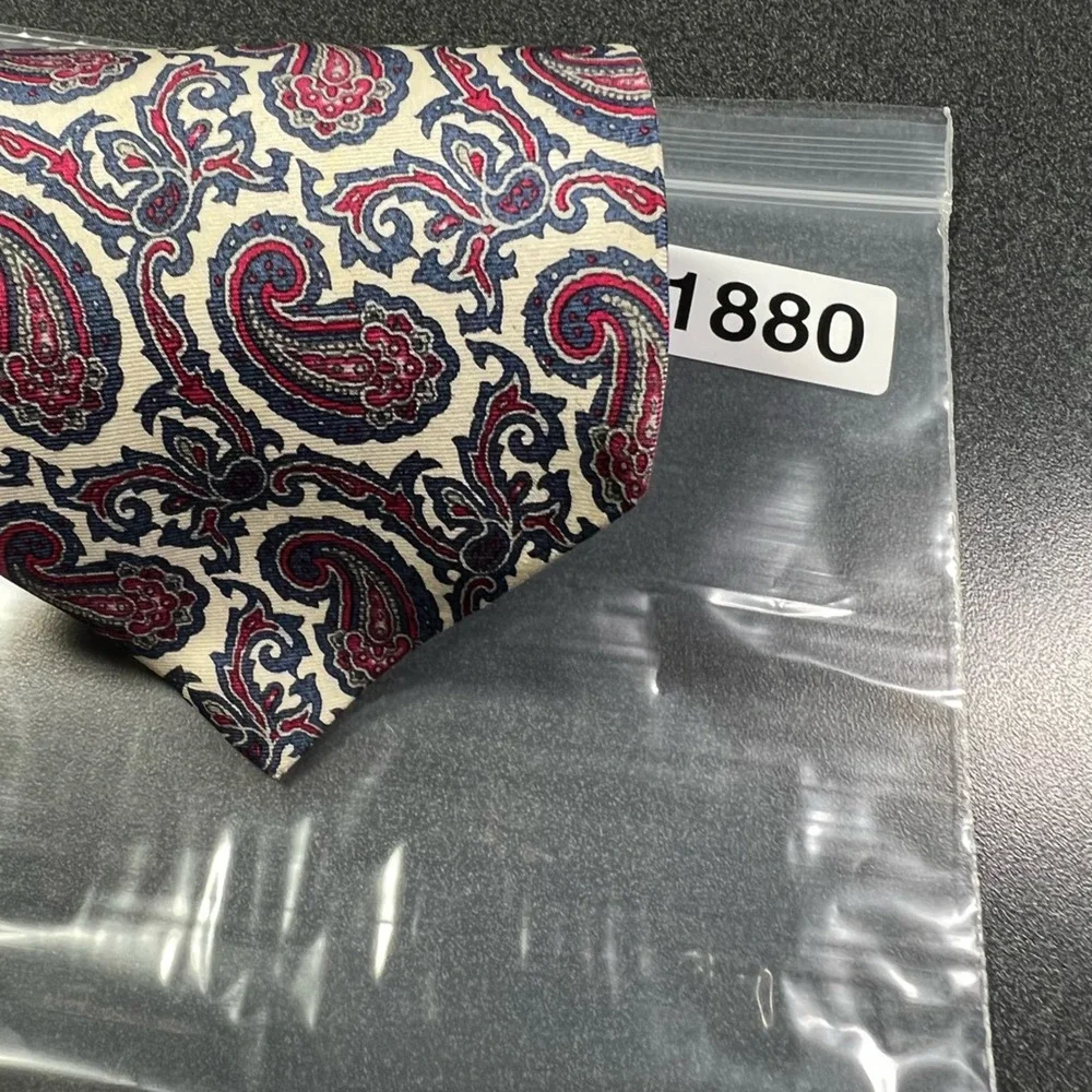 Givenchy Mens Tie Necktie Multicolor Paisley 100% Silk Tied Wide Woven Classic